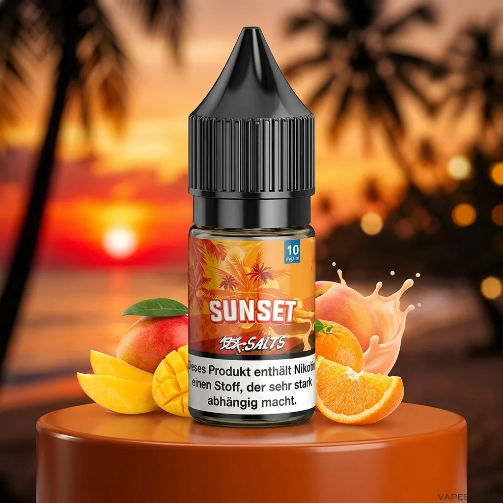 187 Nic Salts Sunset | Vapebazar 187 Salt Liquid Sunset - 10 Ml Nikotinsalz Liquid Flasche