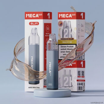 MegaBar Slim 12K Starter Kit Magic 66 - Akkutraeger Mist Grey mit Verpackung