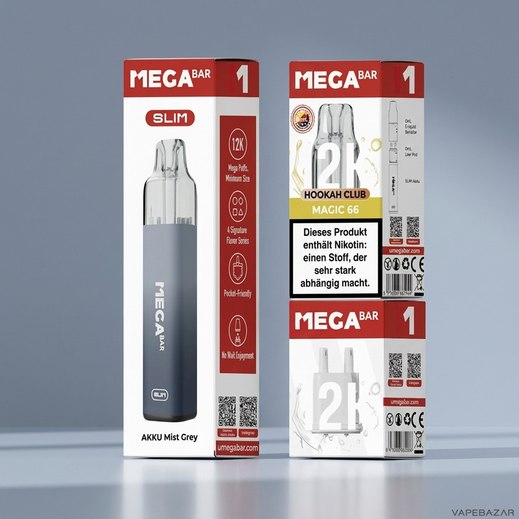 Megabar 12K Starter Kit Magic 66 Zweitbild | Vapebazar Megabar Slim 12K Starter Kit Magic 66 - Detailansicht
