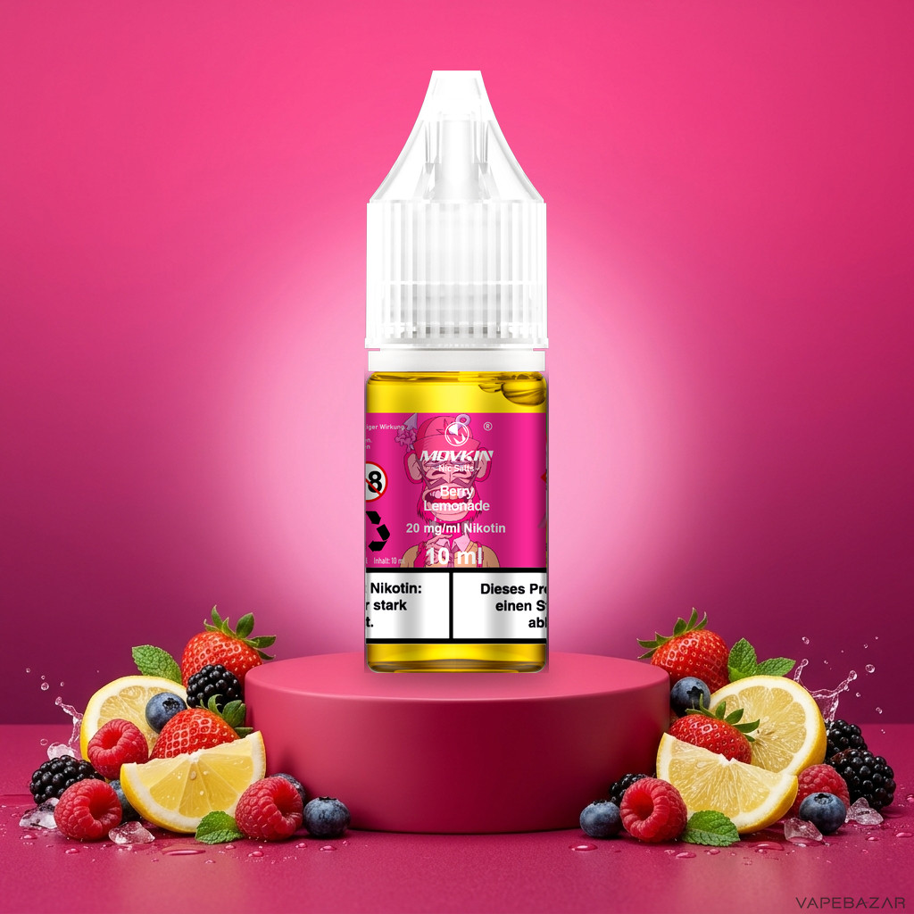 Mokvin Nic Salts Berry Lemonade | Vapebazar Movkin Nic Salts Berry Lemonade - 10 Ml Flasche Mit 20 Mg/Ml Nikotin
