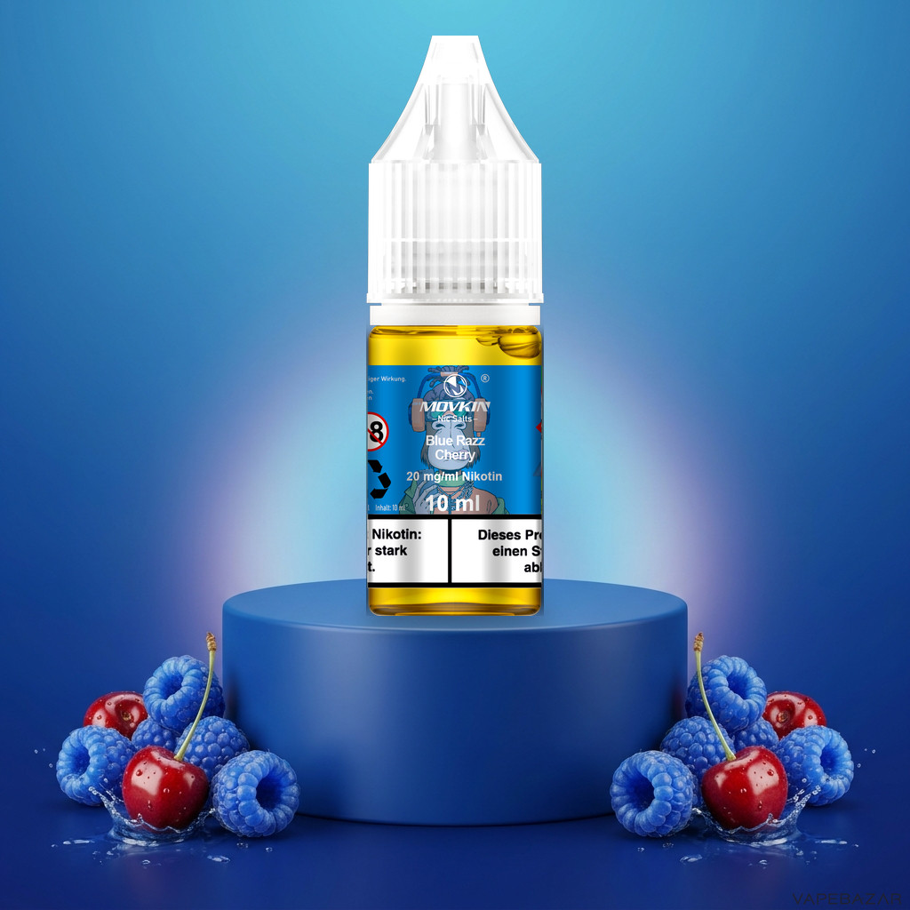 Mokvin Nic Salts Blue Razz Cherry | Vapebazar Movkin Nic Salts Blue Razz Cherry - 10 Ml Flasche Mit 20 Mg/Ml Nikotin