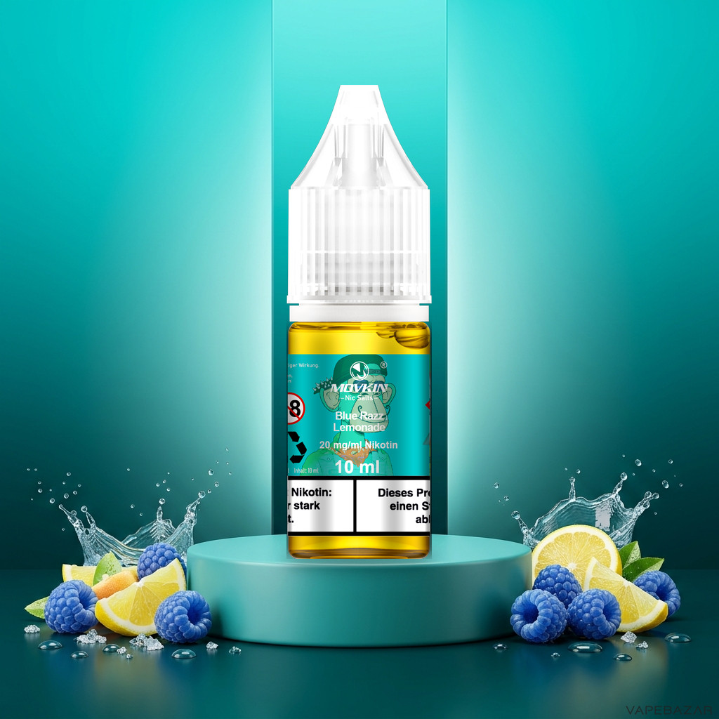 Mokvin Nic Salts Blue Razz Lemonade | Vapebazar Movkin Nic Salts Blue Razz Lemonade - 10 Ml Flasche Mit 20 Mg/Ml Nikotin