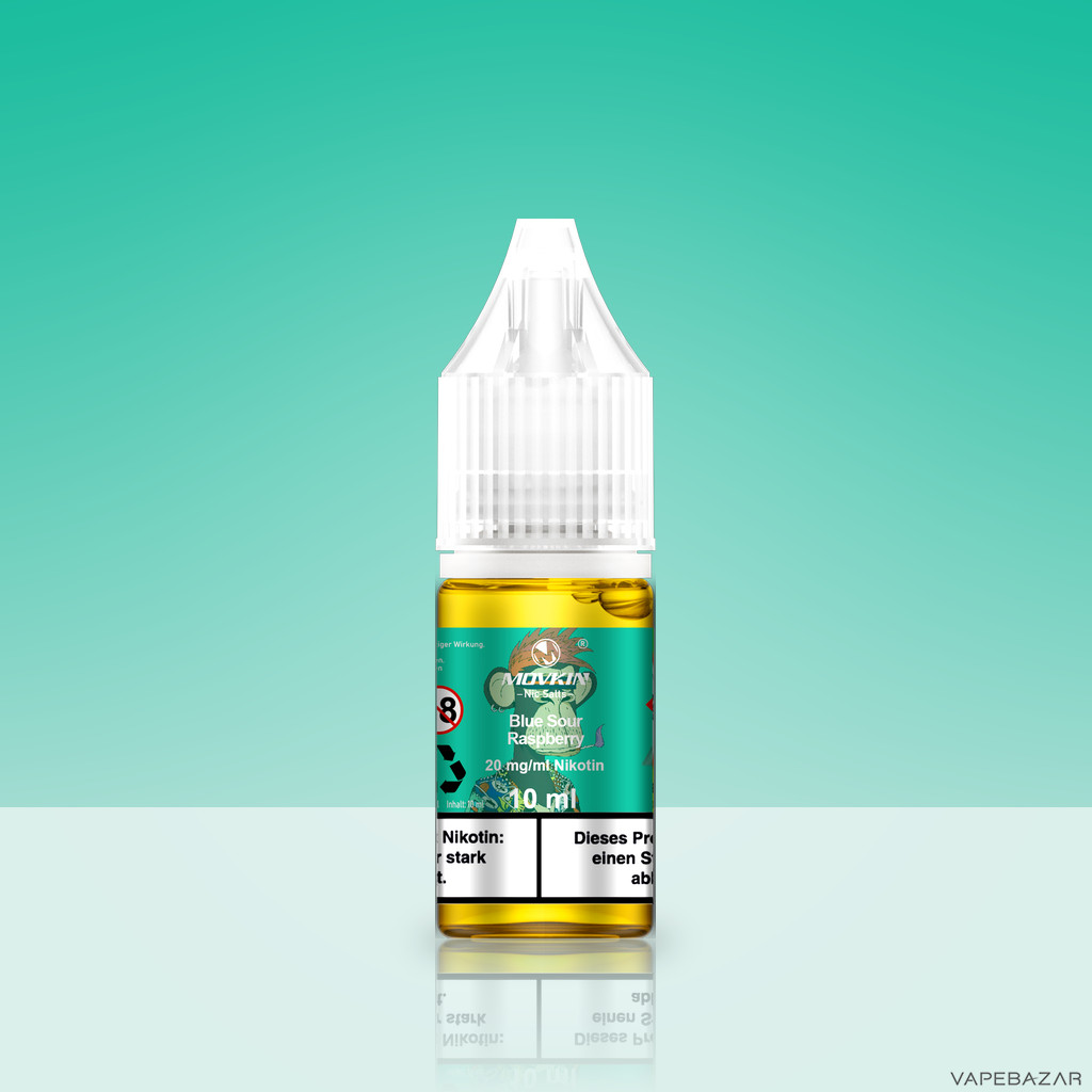 Mokvin Nic Salts Blue Sour Raspberry Zweitbild | Vapebazar Movkin Nic Salts Blue Sour Raspberry - Flasche Detailansicht
