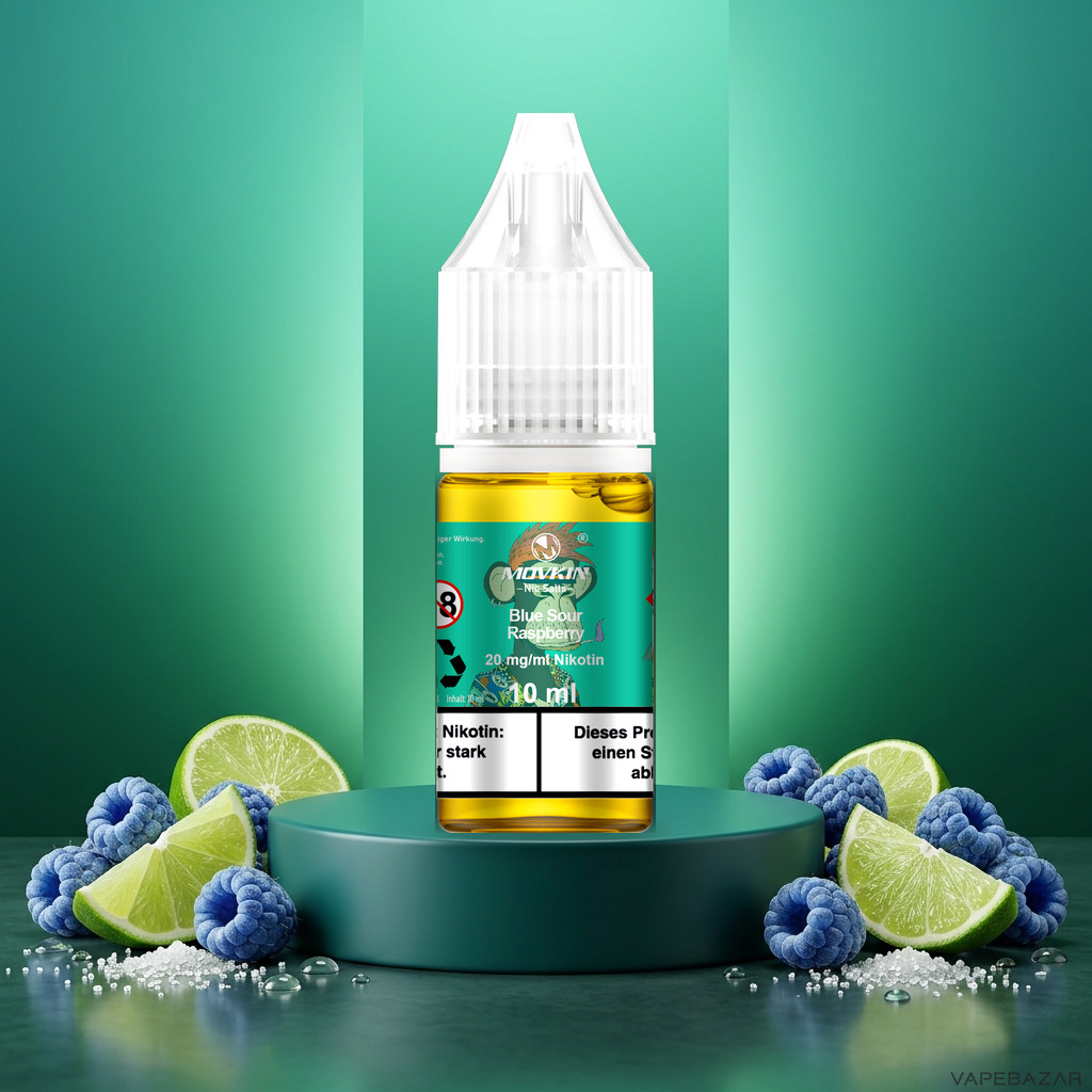 Mokvin Nic Salts Blue Sour Raspberry | Vapebazar Movkin Nic Salts Blue Sour Raspberry - 10 Ml Flasche Mit 20 Mg/Ml Nikotin