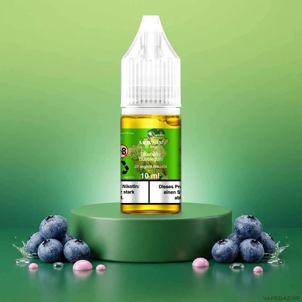 Mokvin Nic Salts Blueberry Bubblegum | Vapebazar Movkin Nic Salts Blueberry Bubblegum - 10 Ml Flasche Mit 20 Mg/Ml Nikotin