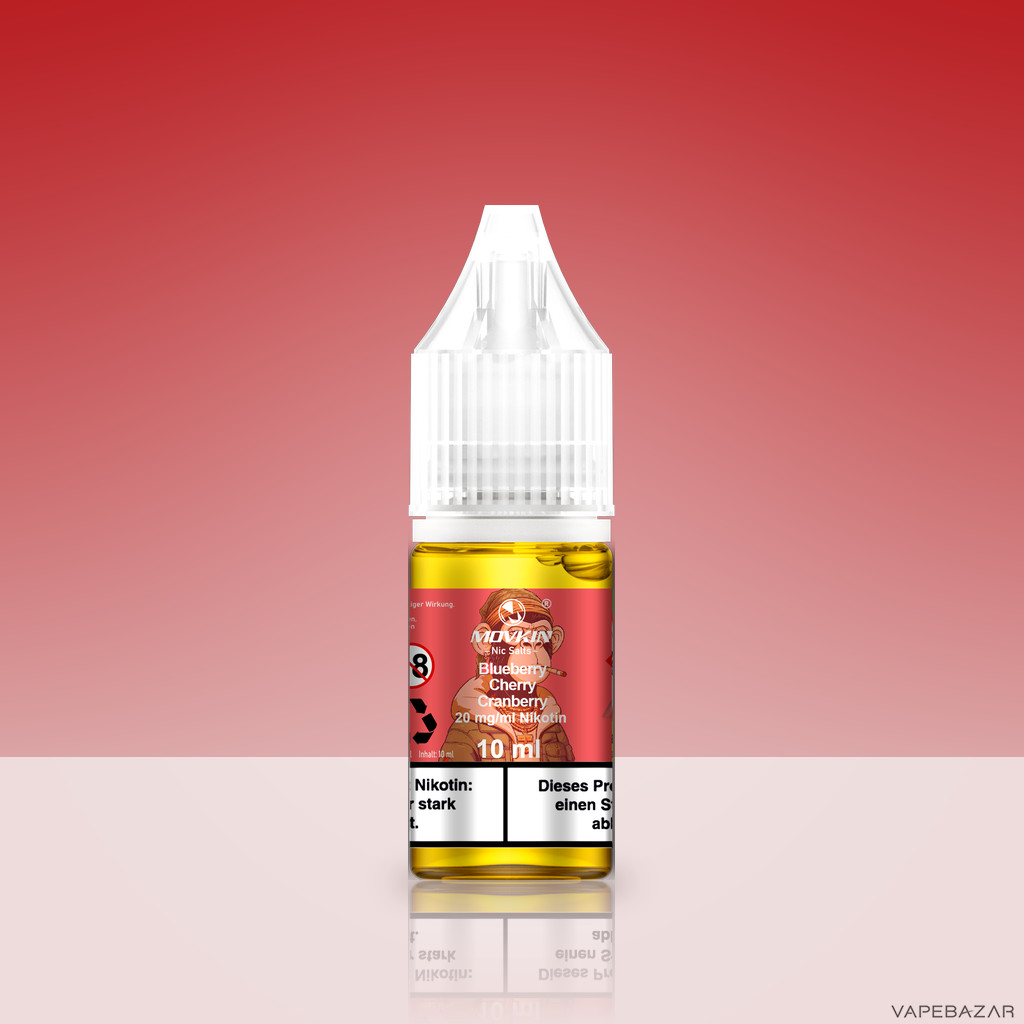 Mokvin Nic Salts Blueberry Cherry Cranberry Zweitbild | Vapebazar Movkin Nic Salts Blueberry Cherry Cranberry - Flasche Detailansicht