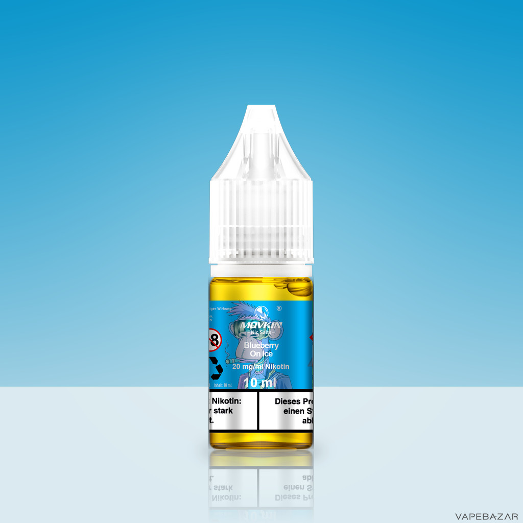 Mokvin Nic Salts Blueberry On Ice Zweitbild | Vapebazar Movkin Nic Salts Blueberry On Ice - Flasche Detailansicht
