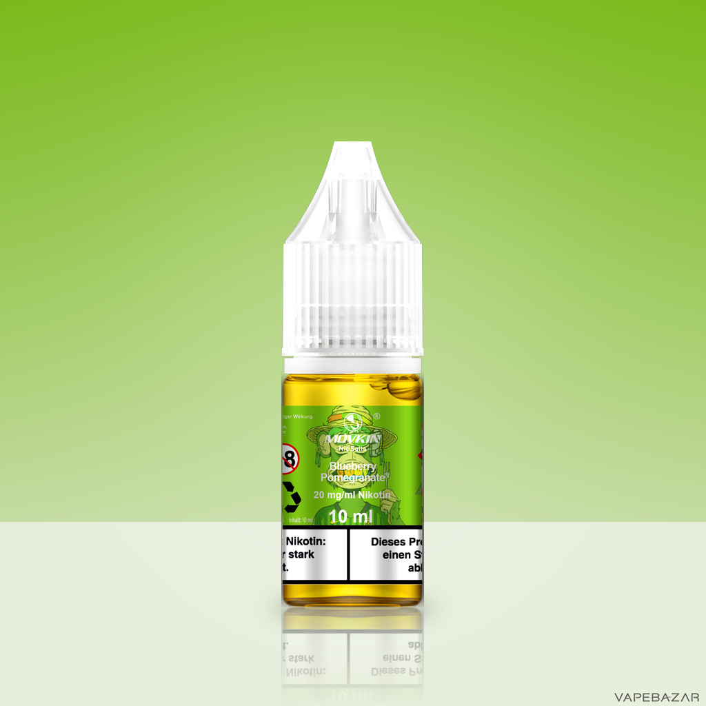 Mokvin Nic Salts Blueberry Pomegranate Zweitbild | Vapebazar Movkin Nic Salts Blueberry Pomegranate - Flasche Detailansicht