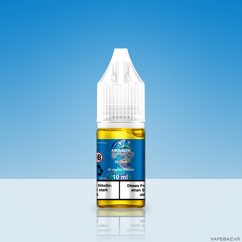 Mokvin Nic Salts Dr Blue Zweitbild | Vapebazar Movkin Nic Salts Dr. Blue - Flasche Detailansicht