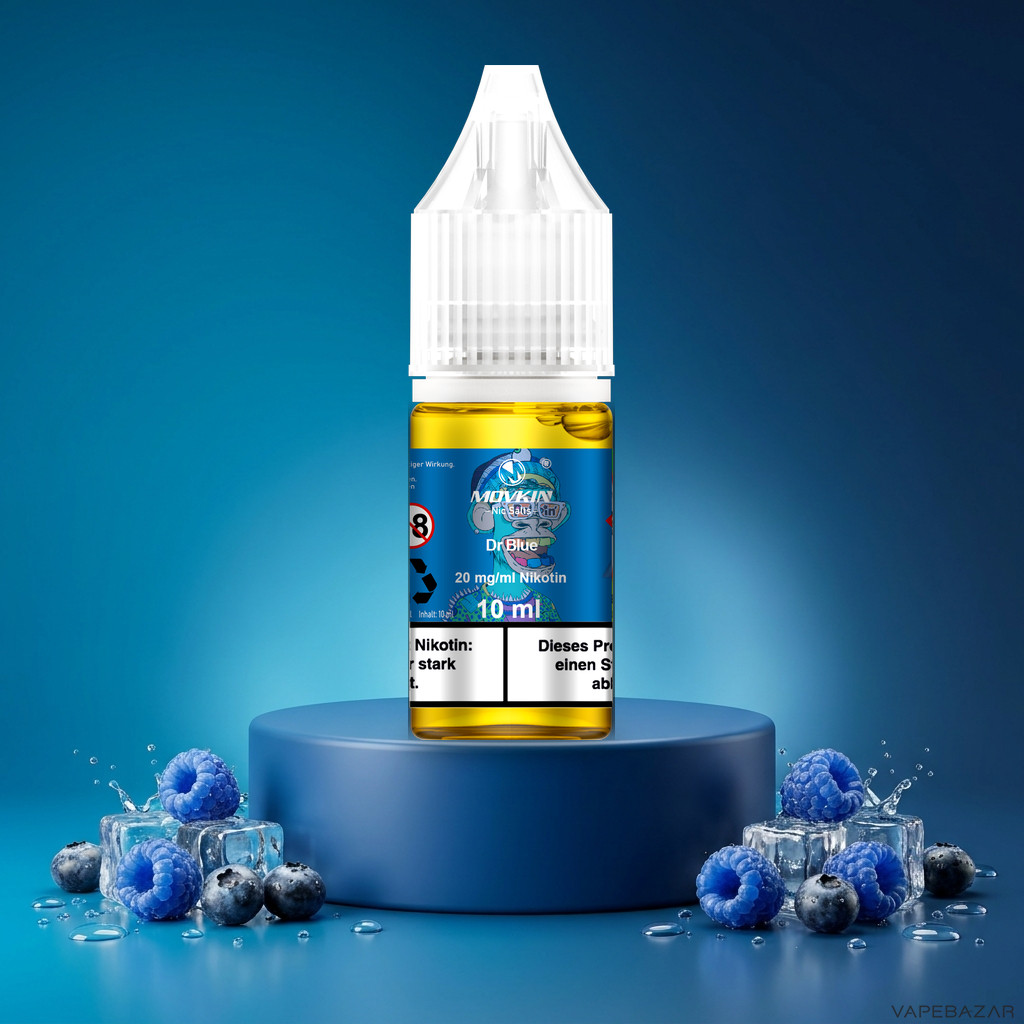 Mokvin Nic Salts Dr Blue | Vapebazar Movkin Nic Salts Dr. Blue - 10 Ml Flasche Mit 20 Mg/Ml Nikotin