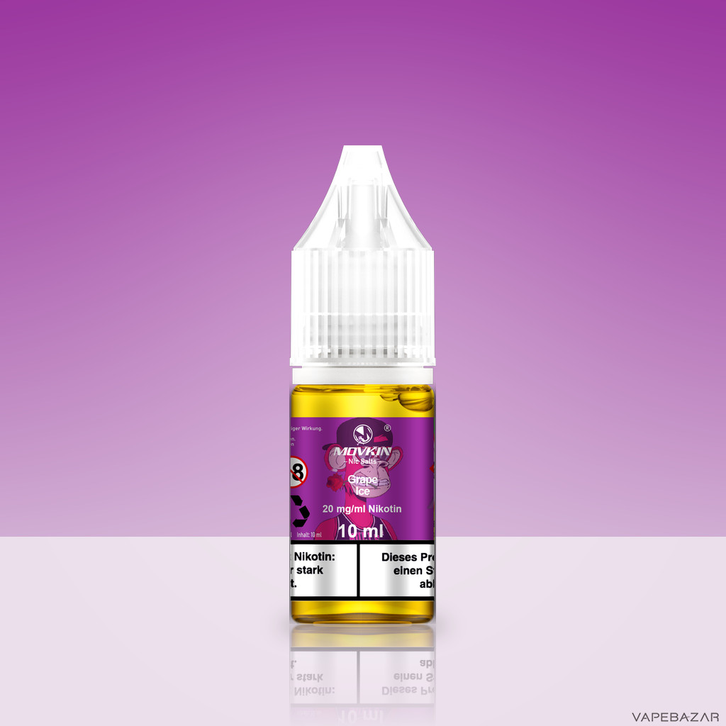 Mokvin Nic Salts Grape Ice Zweitbild | Vapebazar Movkin Nic Salts Grape Ice - Flasche Detailansicht