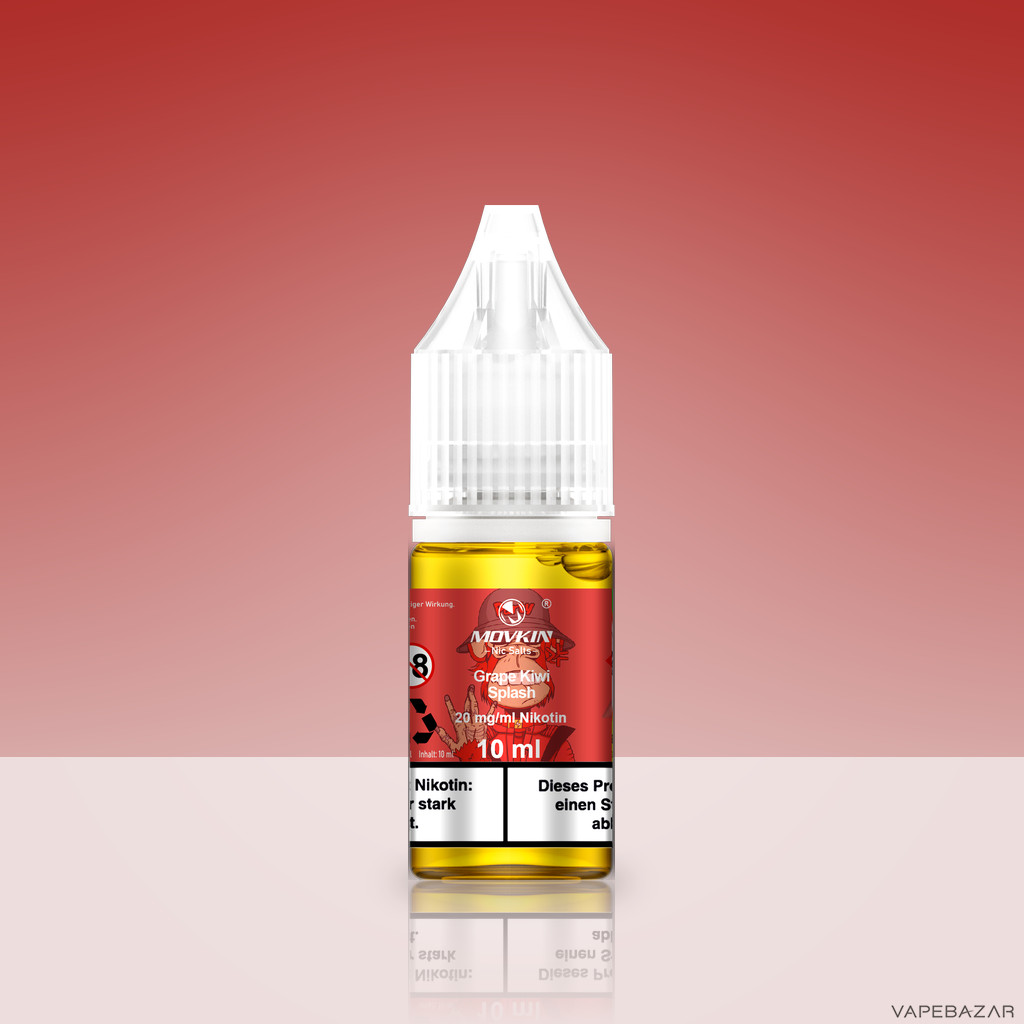 Mokvin Nic Salts Grape Kiwi Splash Zweitbild | Vapebazar Movkin Nic Salts Grape Kiwi Splash - Flasche Detailansicht
