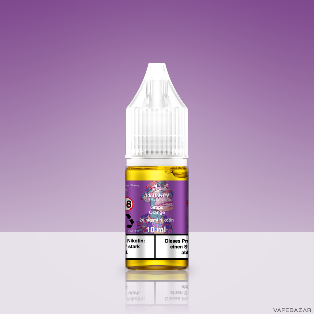 Mokvin Nic Salts Grape Orange Zweitbild | Vapebazar Movkin Nic Salts Grape Orange - Flasche Detailansicht