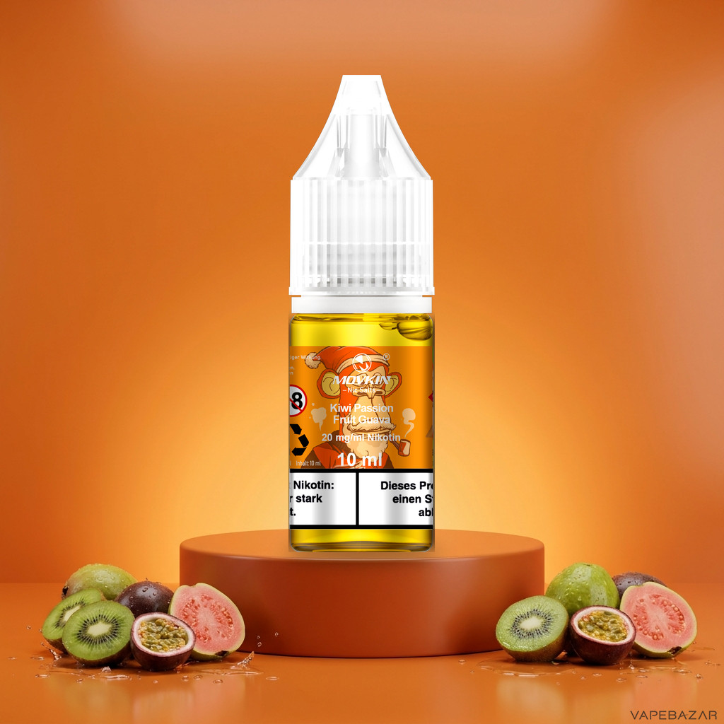 Mokvin Nic Salts Kiwi Passion Fruit Guava | Vapebazar Movkin Nic Salts Kiwi Passion Fruit Guava - 10 Ml Flasche Mit 20 Mg/Ml Nikotin