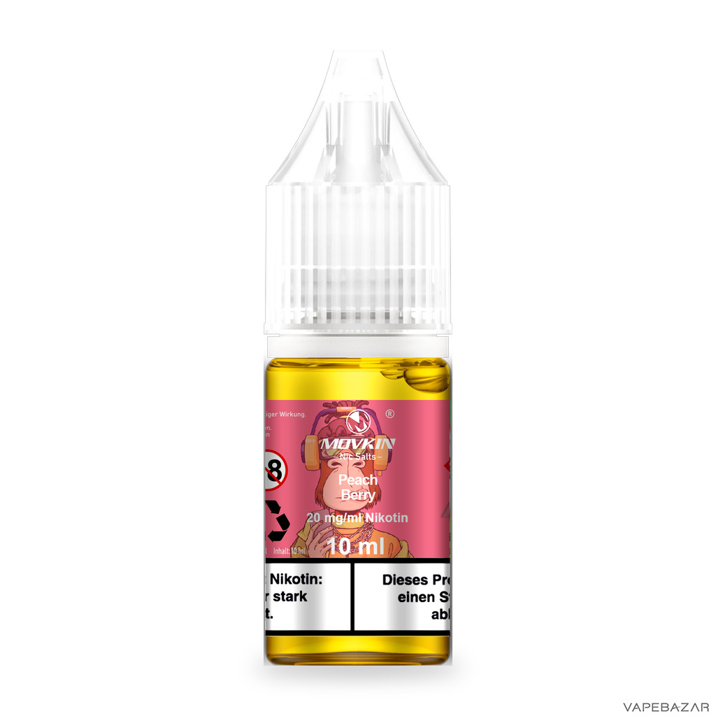 Mokvin Nic Salts Peach Berry Drittbild | Vapebazar Movkin Nic Salts Peach Berry - Produktbild