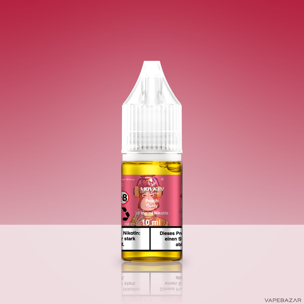 Mokvin Nic Salts Peach Berry Zweitbild | Vapebazar Movkin Nic Salts Peach Berry - Flasche Detailansicht