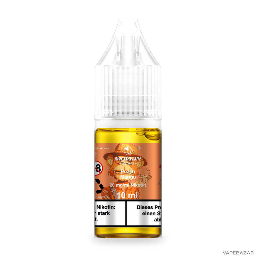Mokvin Nic Salts Peach Mango Drittbild | Vapebazar Movkin Nic Salts Peach Mango - Produktbild