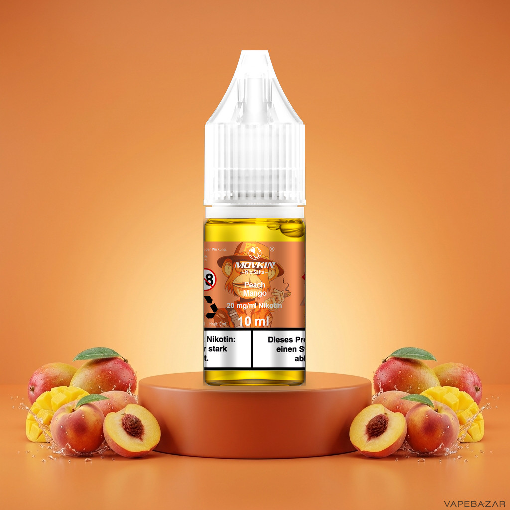 Mokvin Nic Salts Peach Mango | Vapebazar Movkin Nic Salts Peach Mango - 10 Ml Flasche Mit 20 Mg/Ml Nikotin