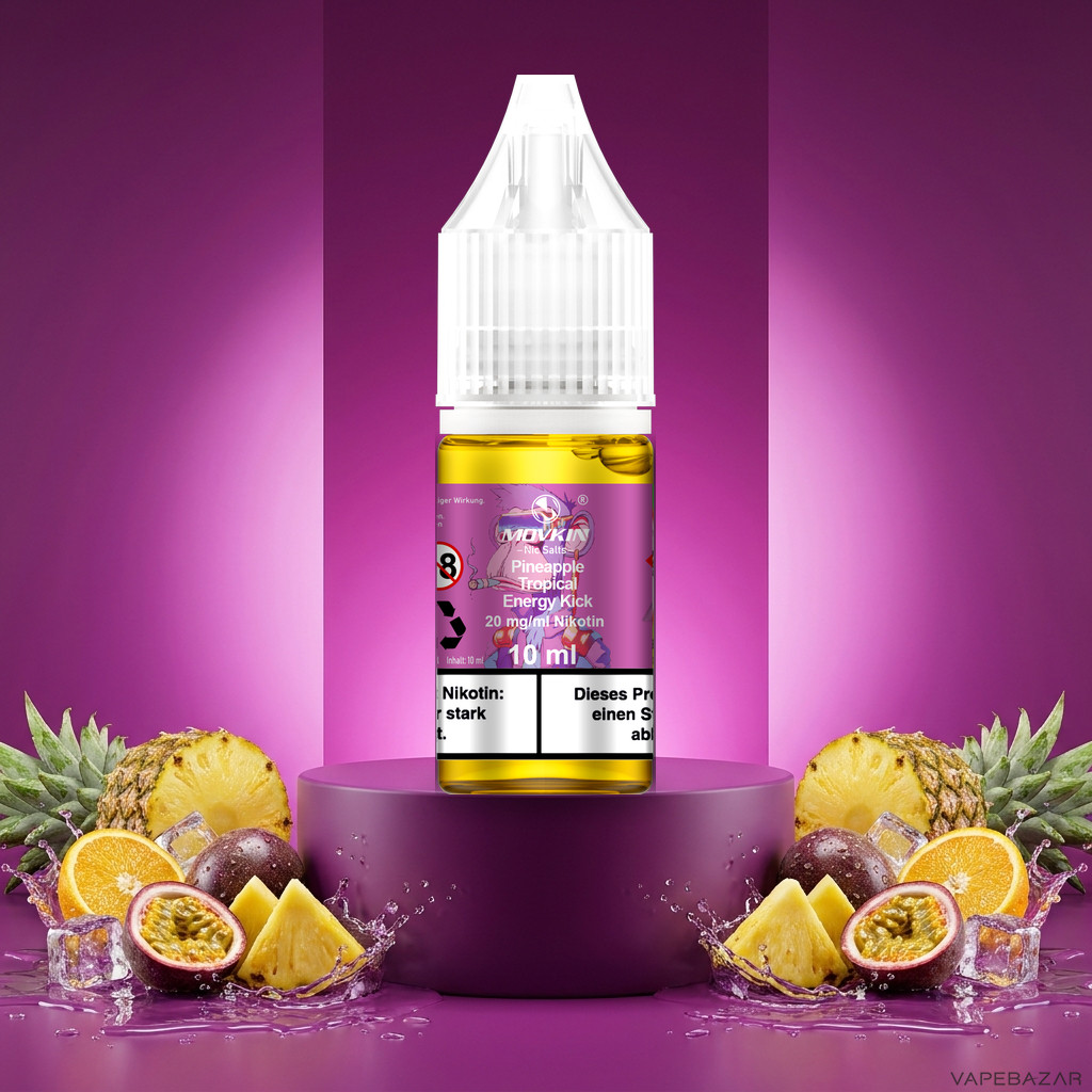 Mokvin Nic Salts Pineapple Tropical Energy Kick | Vapebazar Movkin Nic Salts Pineapple Tropical Energy Kick - 10 Ml Flasche Mit 20 Mg/Ml Nikotin