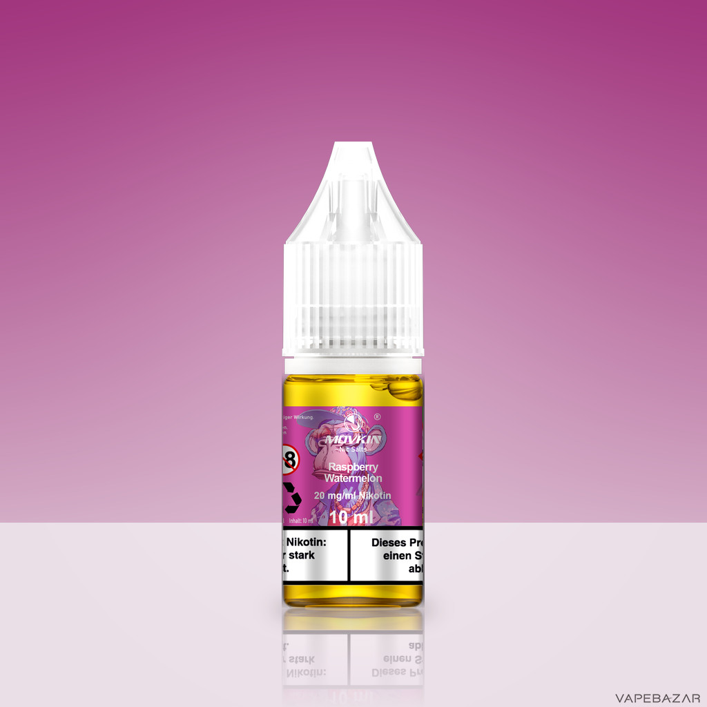 Mokvin Nic Salts Raspberry Watermelon Zweitbild | Vapebazar Movkin Nic Salts Raspberry Watermelon - Flasche Detailansicht
