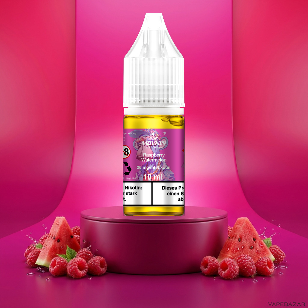 Mokvin Nic Salts Raspberry Watermelon | Vapebazar Movkin Nic Salts Raspberry Watermelon - 10 Ml Flasche Mit 20 Mg/Ml Nikotin