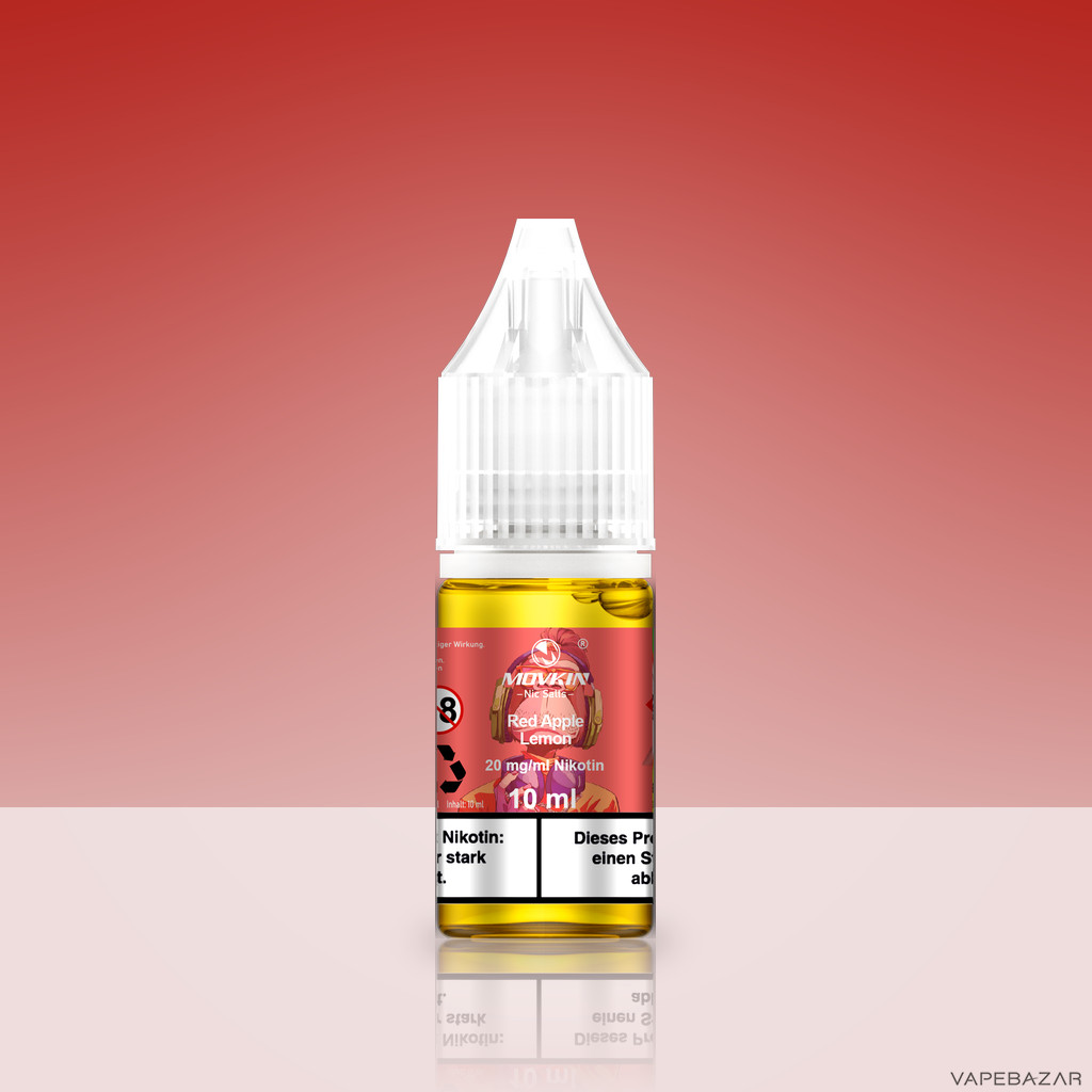 Mokvin Nic Salts Red Apple Lemon Zweitbild | Vapebazar Movkin Nic Salts Red Apple Lemon - Flasche Detailansicht