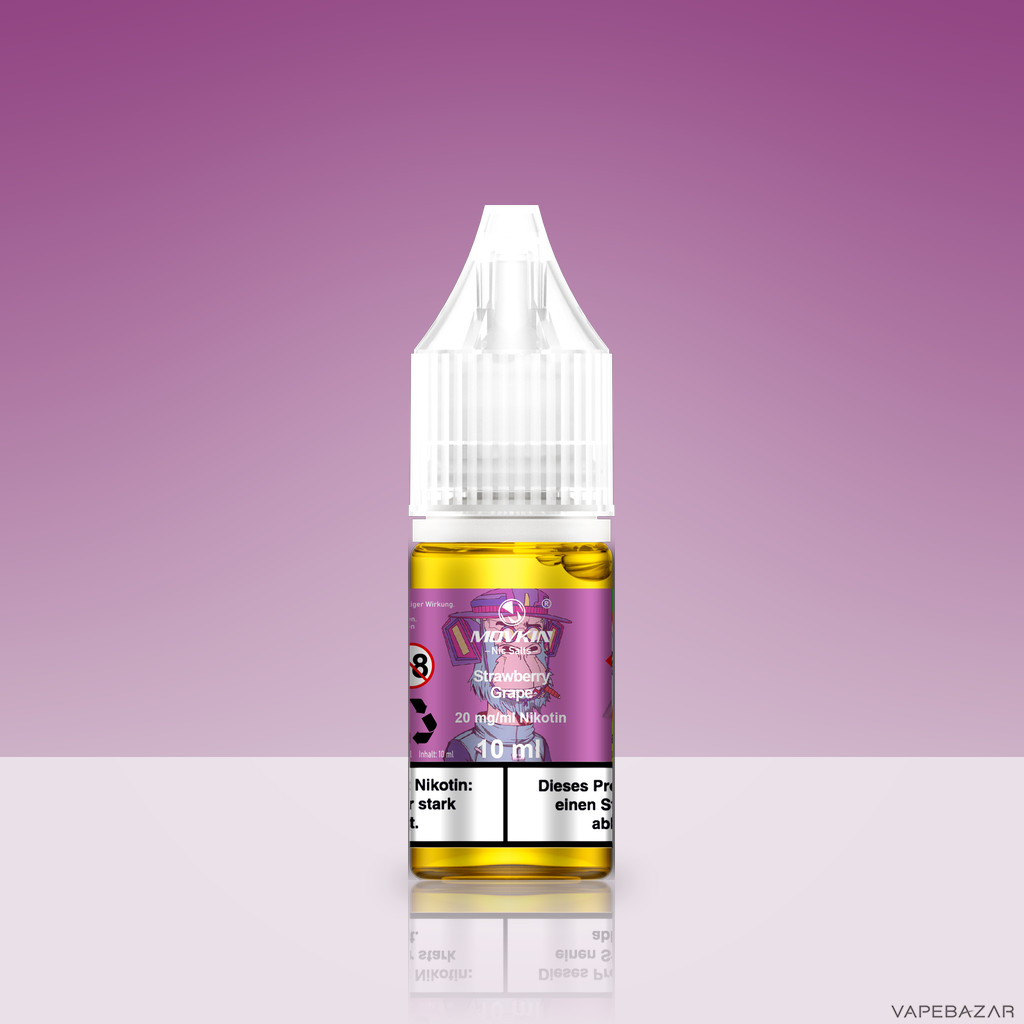 Mokvin Nic Salts Strawberry Grape Zweitbild | Vapebazar Movkin Nic Salts Strawberry Grape - Flasche Detailansicht