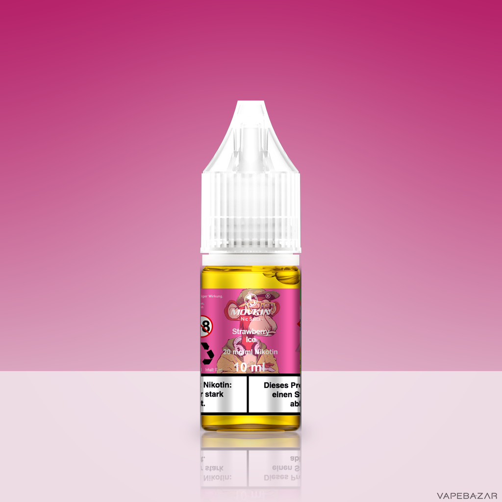 Mokvin Nic Salts Strawberry Ice Zweitbild | Vapebazar Movkin Nic Salts Strawberry Ice - Flasche Detailansicht
