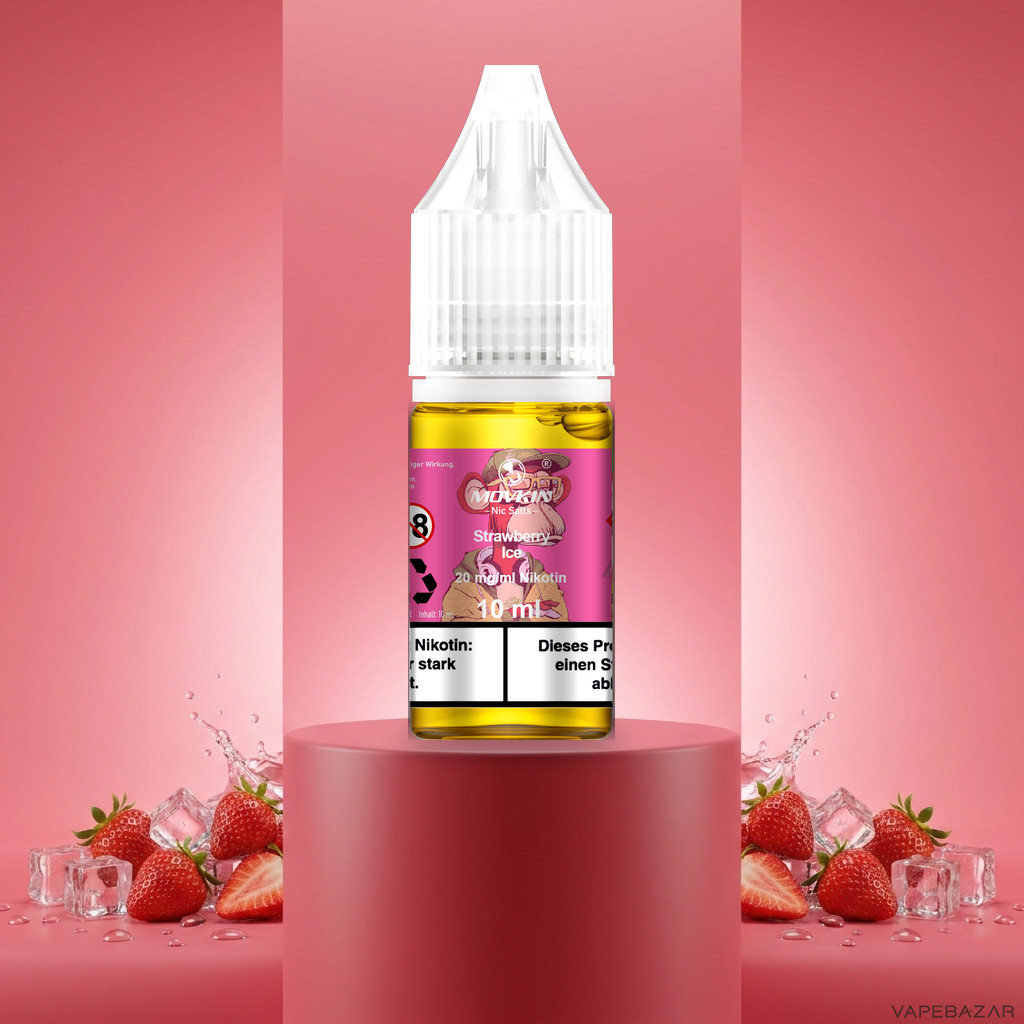 Mokvin Nic Salts Strawberry Ice | Vapebazar Movkin Nic Salts Strawberry Ice - 10 Ml Flasche Mit 20 Mg/Ml Nikotin