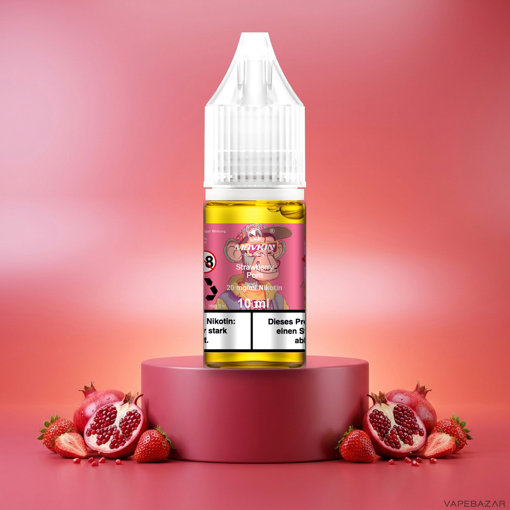 Mokvin Nic Salts Strawberry Pom | Vapebazar Movkin Nic Salts Strawberry Pom - 10 Ml Flasche Mit 20 Mg/Ml Nikotin