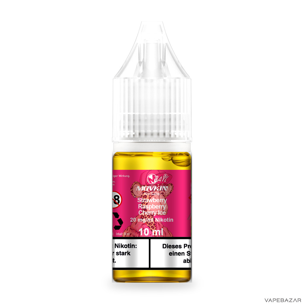 Mokvin Nic Salts Strawberry Raspberry Cherry Ice Drittbild | Vapebazar Movkin Nic Salts Strawberry Raspberry Cherry Ice - Produktbild