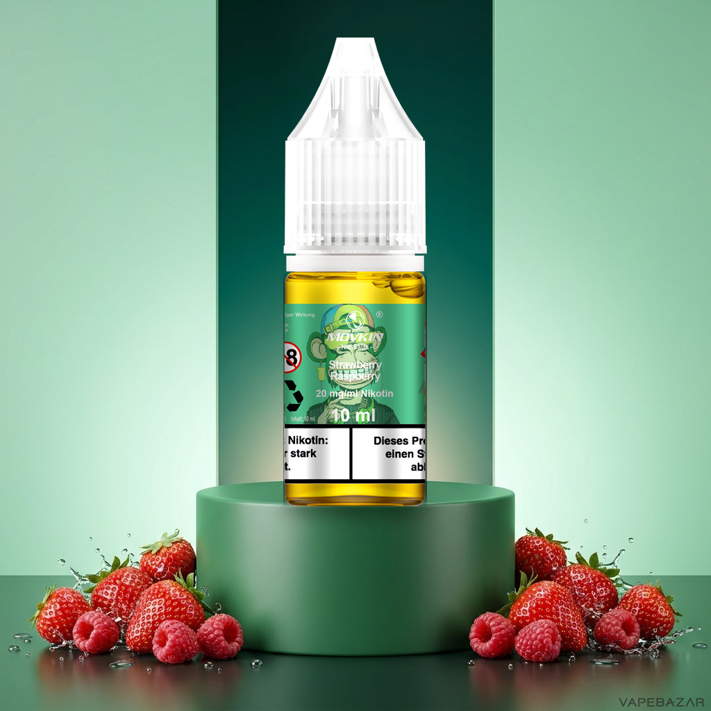 Mokvin Nic Salts Strawberry Raspberry | Vapebazar Movkin Nic Salts Strawberry Raspberry - 10 Ml Flasche Mit 20 Mg/Ml Nikotin