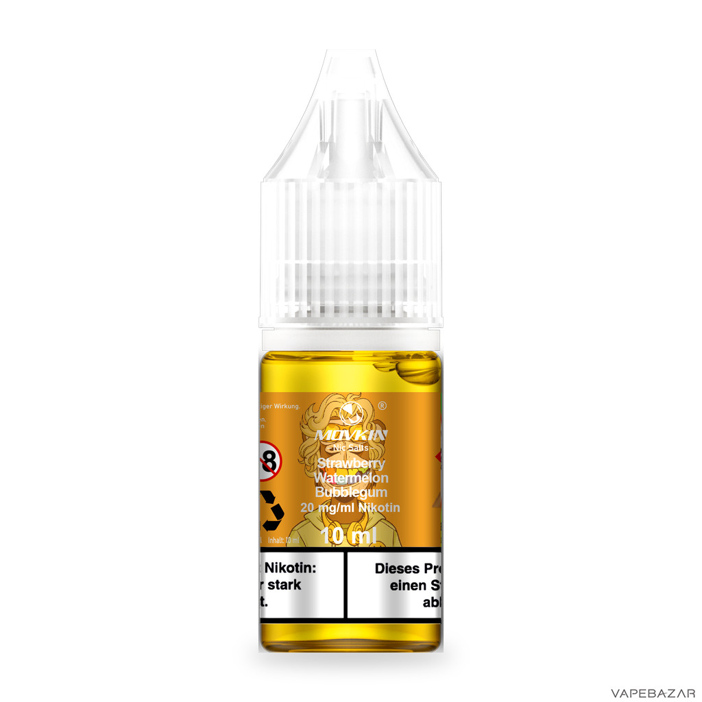 Mokvin Nic Salts Strawberry Watermelon Bubblegum Drittbild | Vapebazar Movkin Nic Salts Strawberry Watermelon Bubblegum - Produktbild
