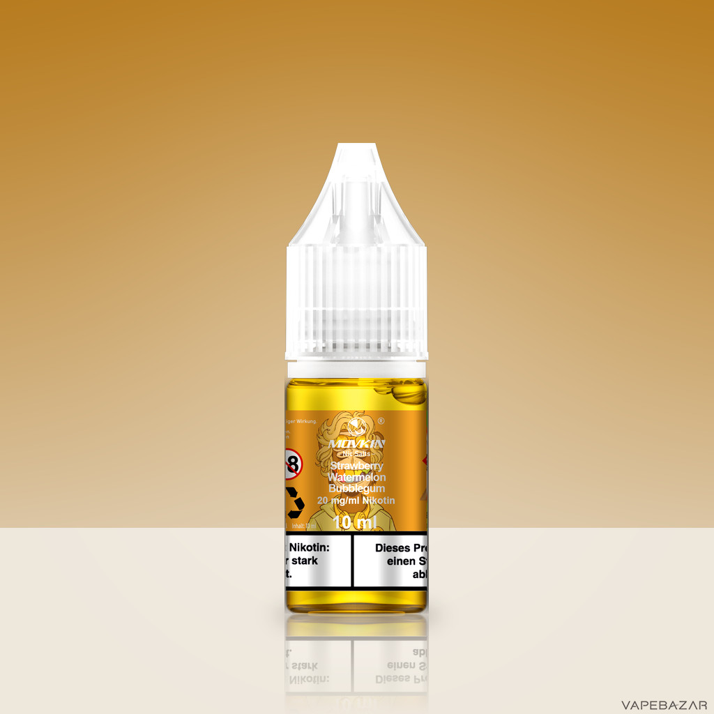 Mokvin Nic Salts Strawberry Watermelon Bubblegum Zweitbild | Vapebazar Movkin Nic Salts Strawberry Watermelon Bubblegum - Flasche Detailansicht