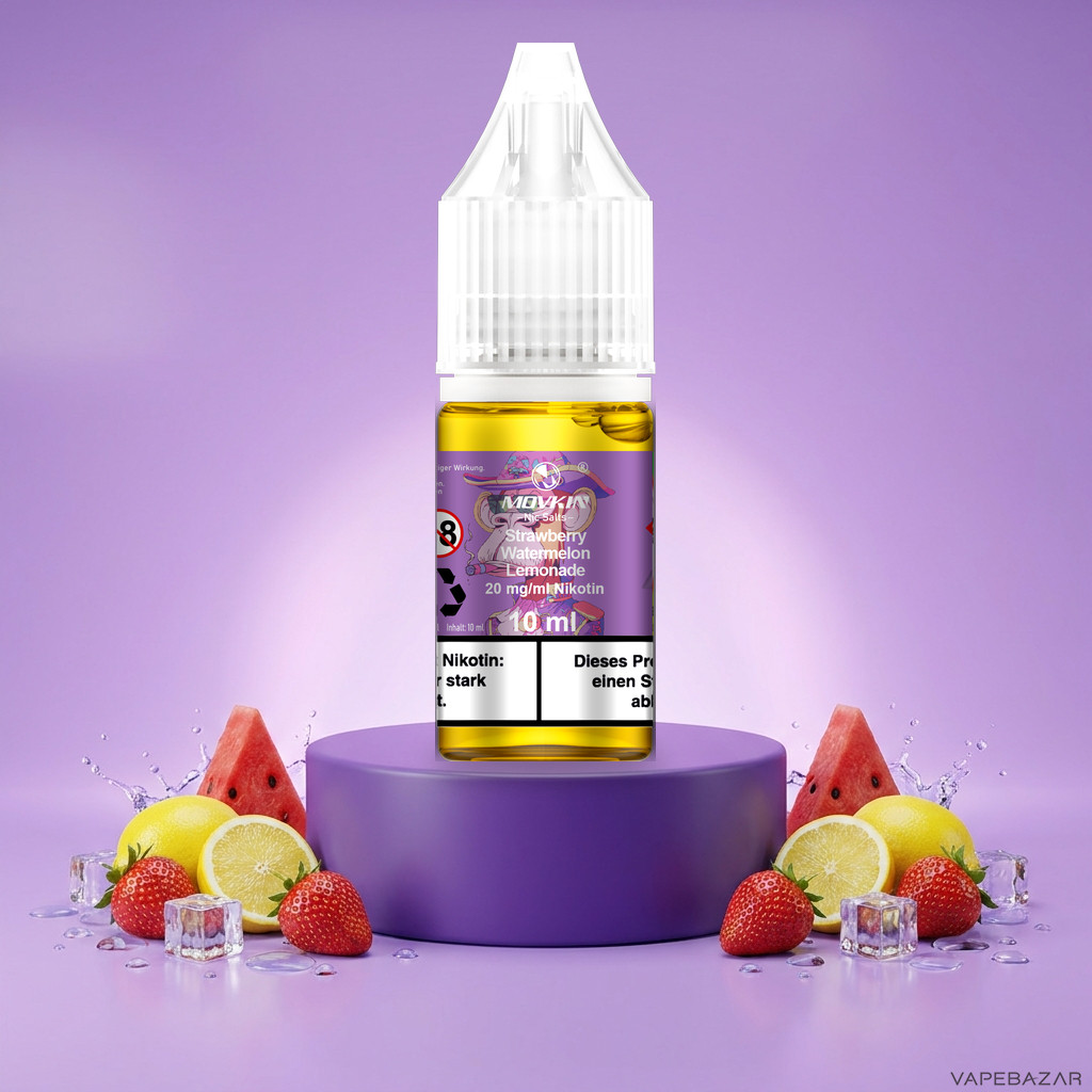 Mokvin Nic Salts Strawberry Watermelon Lemonade | Vapebazar Movkin Nic Salts Strawberry Watermelon Lemonade - 10 Ml Flasche Mit 20 Mg/Ml Nikotin
