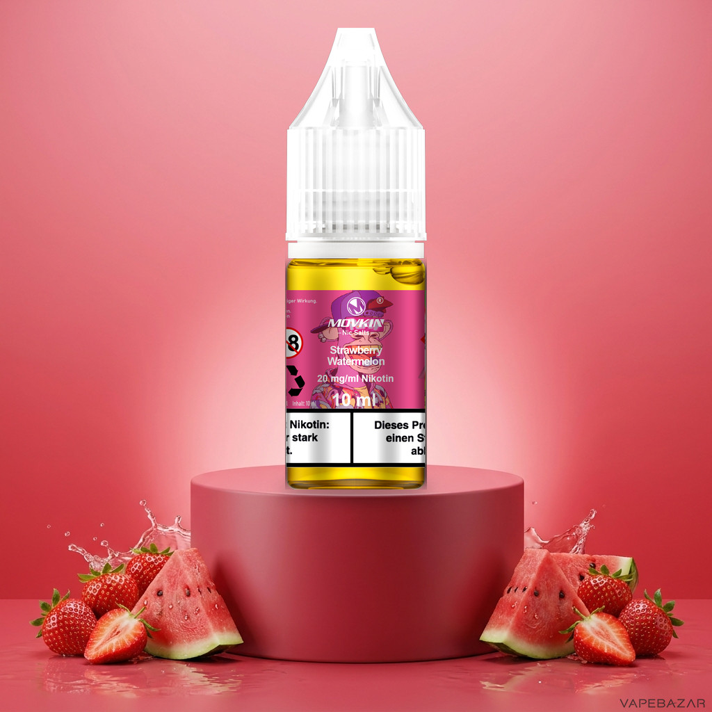 Mokvin Nic Salts Strawberry Watermelon | Vapebazar Movkin Nic Salts Strawberry Watermelon - 10 Ml Flasche Mit 20 Mg/Ml Nikotin