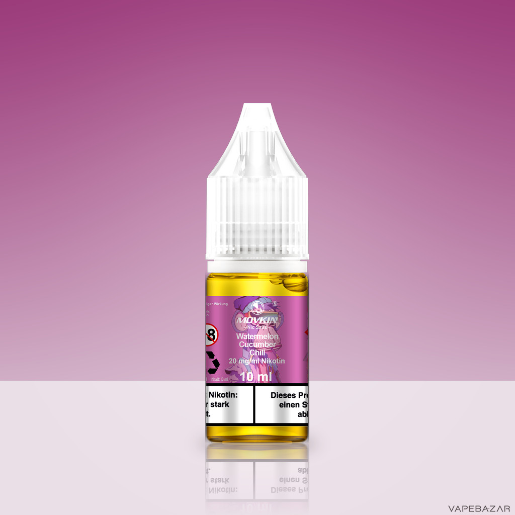 Mokvin Nic Salts Watermelon Cucumber Chill Zweitbild | Vapebazar Movkin Nic Salts Watermelon Cucumber Chill - Flasche Detailansicht