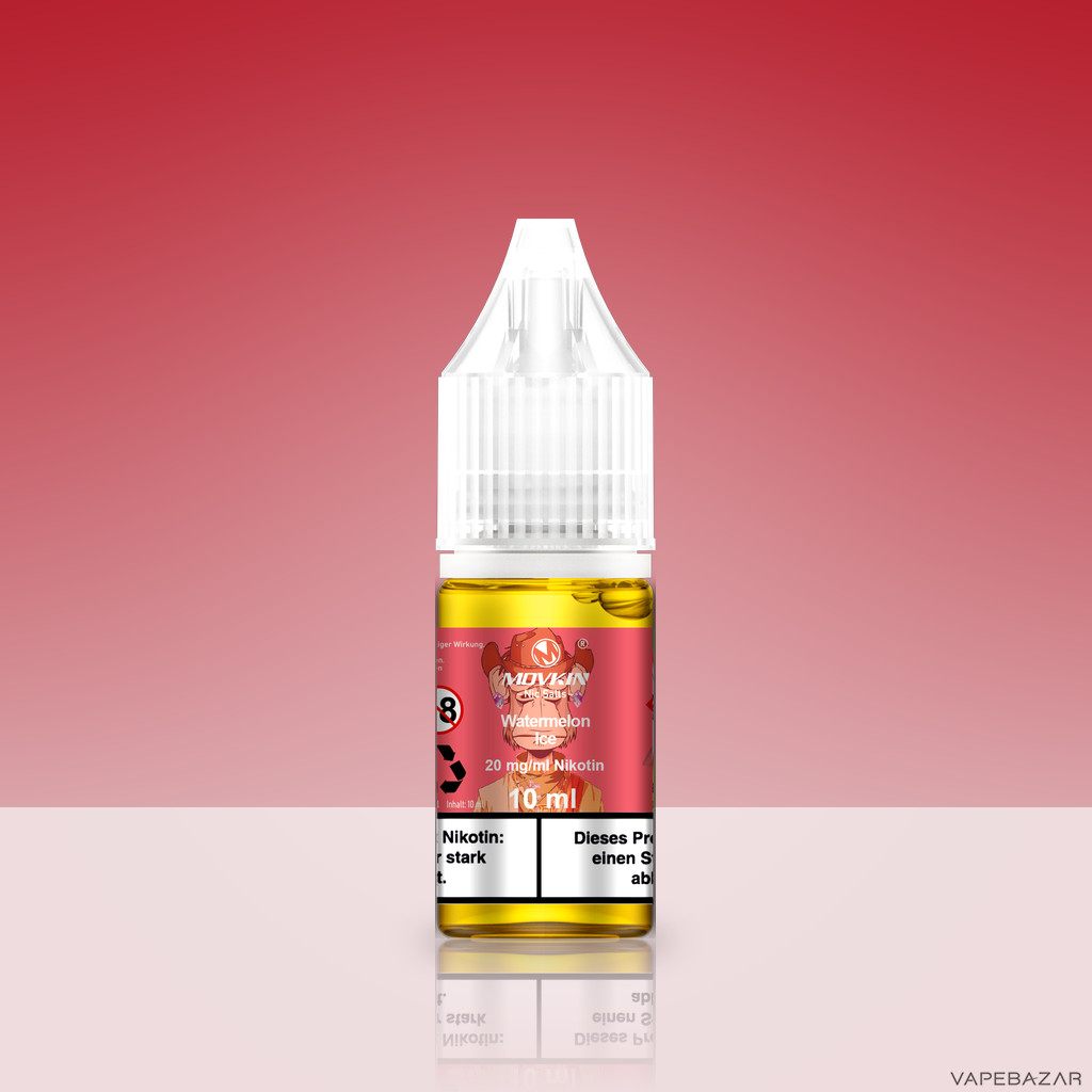 Mokvin Nic Salts Watermelon Ice Zweitbild | Vapebazar Movkin Nic Salts Watermelon Ice - Flasche Detailansicht
