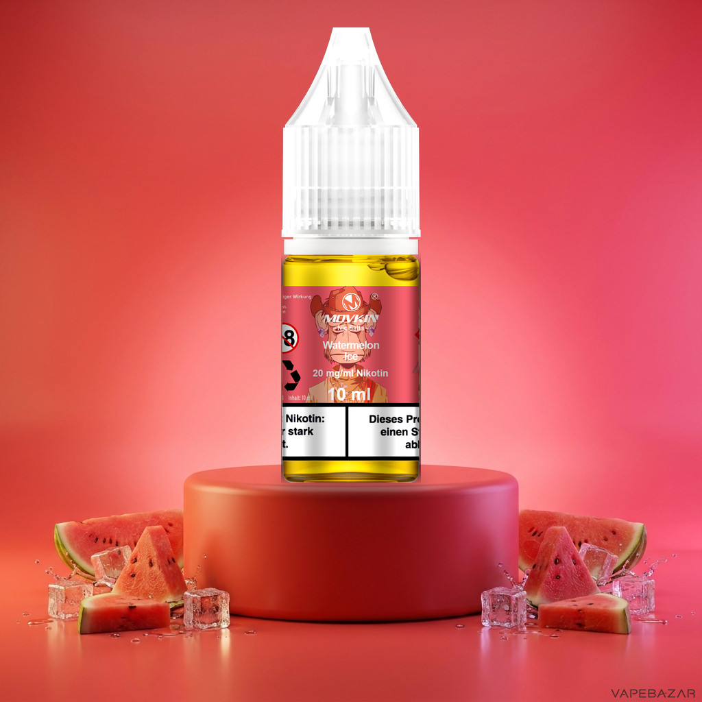 Mokvin Nic Salts Watermelon Ice | Vapebazar Movkin Nic Salts Watermelon Ice - 10 Ml Flasche Mit 20 Mg/Ml Nikotin