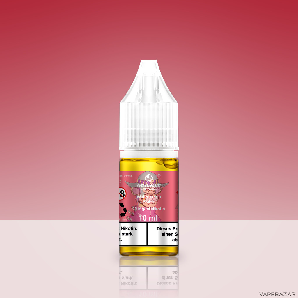 Mokvin Nic Salts Watermelon Skittle Zweitbild | Vapebazar Movkin Nic Salts Watermelon Skittle - Flasche Detailansicht