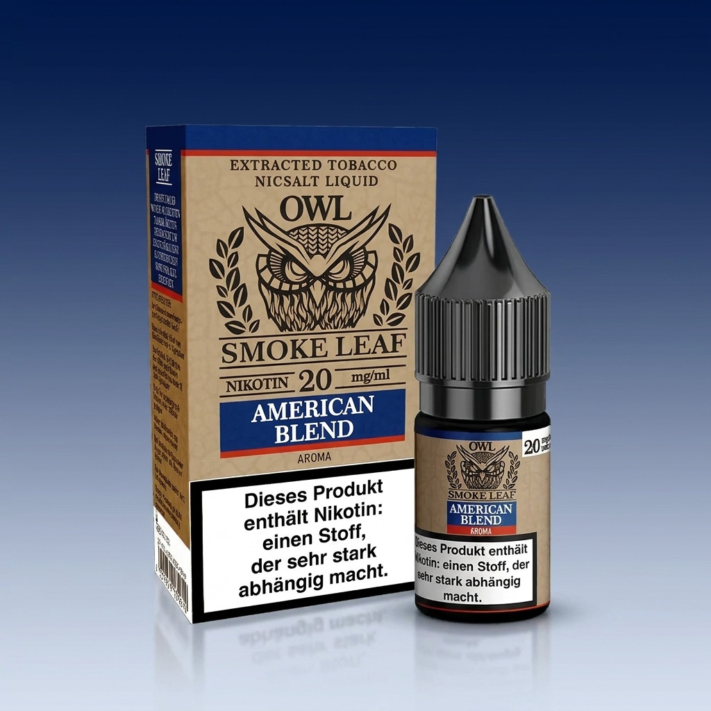 OWL Smoke Leaf American Blend Zweitbild | Vapebazar Owl Smoke Leaf American Blend - Flasche Detailansicht