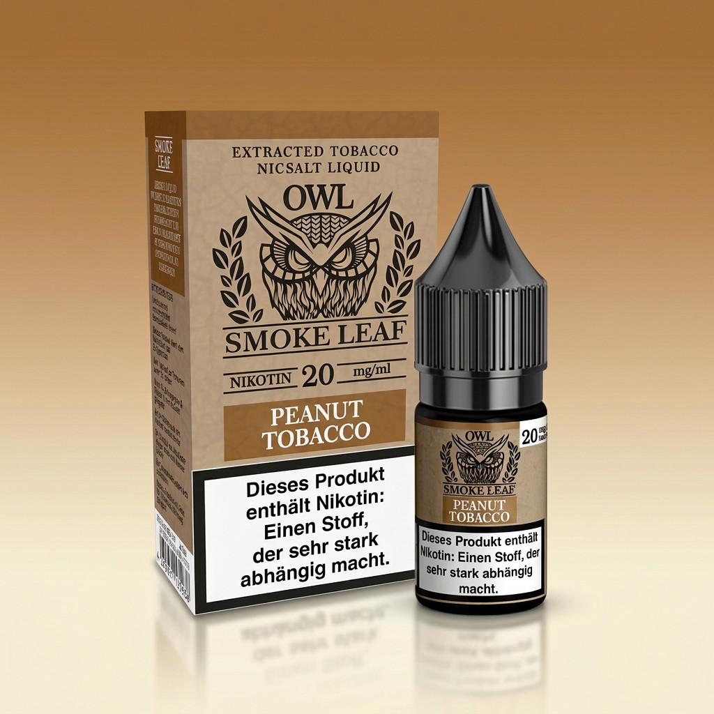 OWL Smoke Leaf Peanut Tobacco Zweitbild | Vapebazar Owl Smoke Leaf Peanut Tobacco - Flasche Detailansicht
