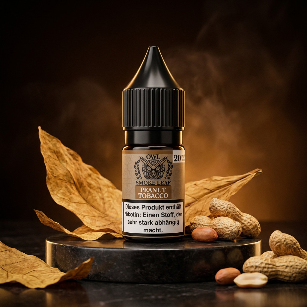 OWL Smoke Leaf Peanut Tobacco | Vapebazar Owl Smoke Leaf Peanut Tobacco - 10 Ml Nikotinsalz Liquid Mit Tabakextrakt