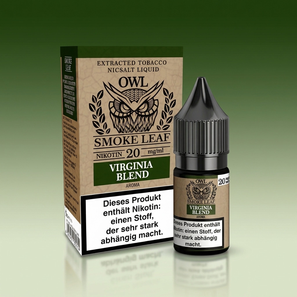OWL Smoke Leaf Virginia Blend Zweitbild | Vapebazar Owl Smoke Leaf Virginia Blend - Flasche Detailansicht