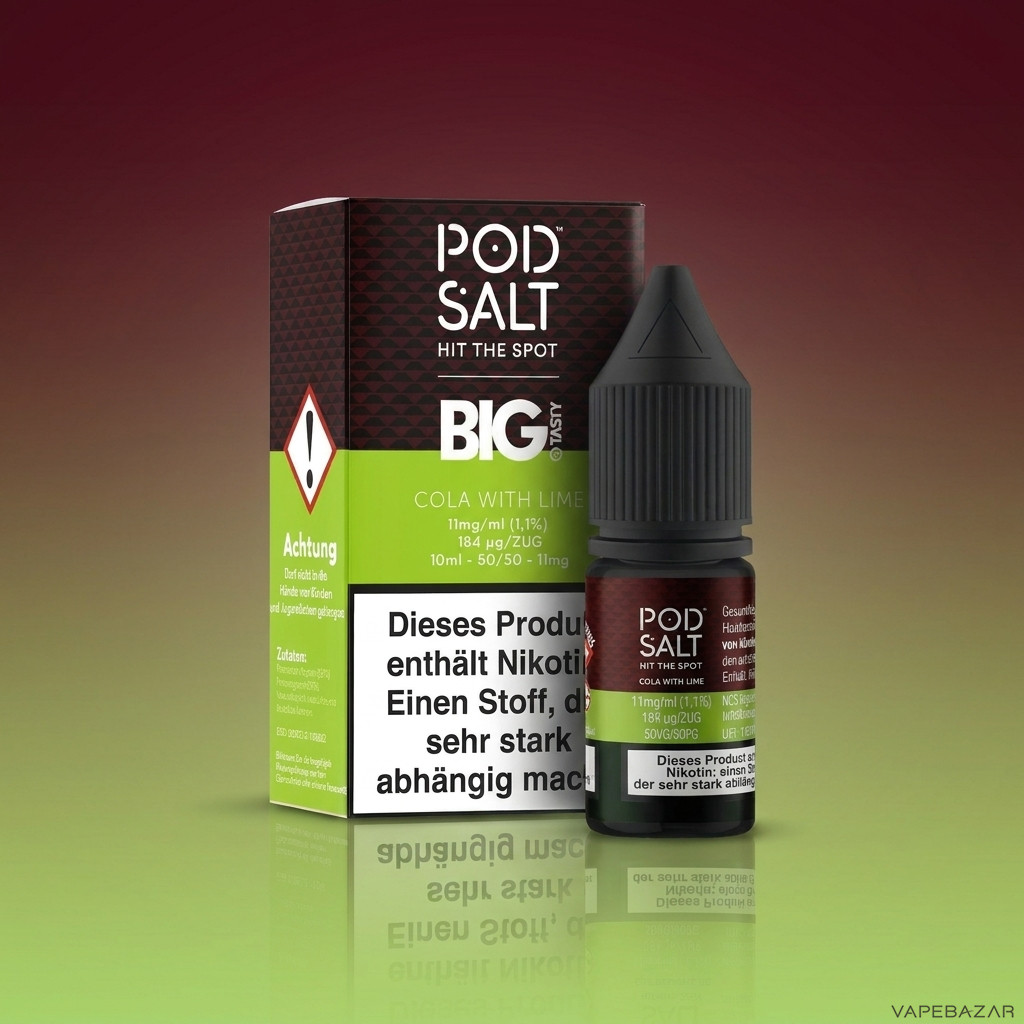 Pod Salt Fusion Big Tasty Cola with Lime Zweitbild | Vapebazar Pod Salt Fusion Cola With Lime - Flasche Detailansicht