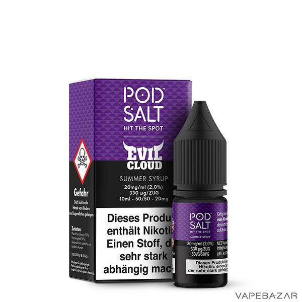Pod Salt Fusion Evil Cloud Summer Syrup Drittbild | Vapebazar Pod Salt Fusion Summer Syrup - Flasche Mit Verpackung