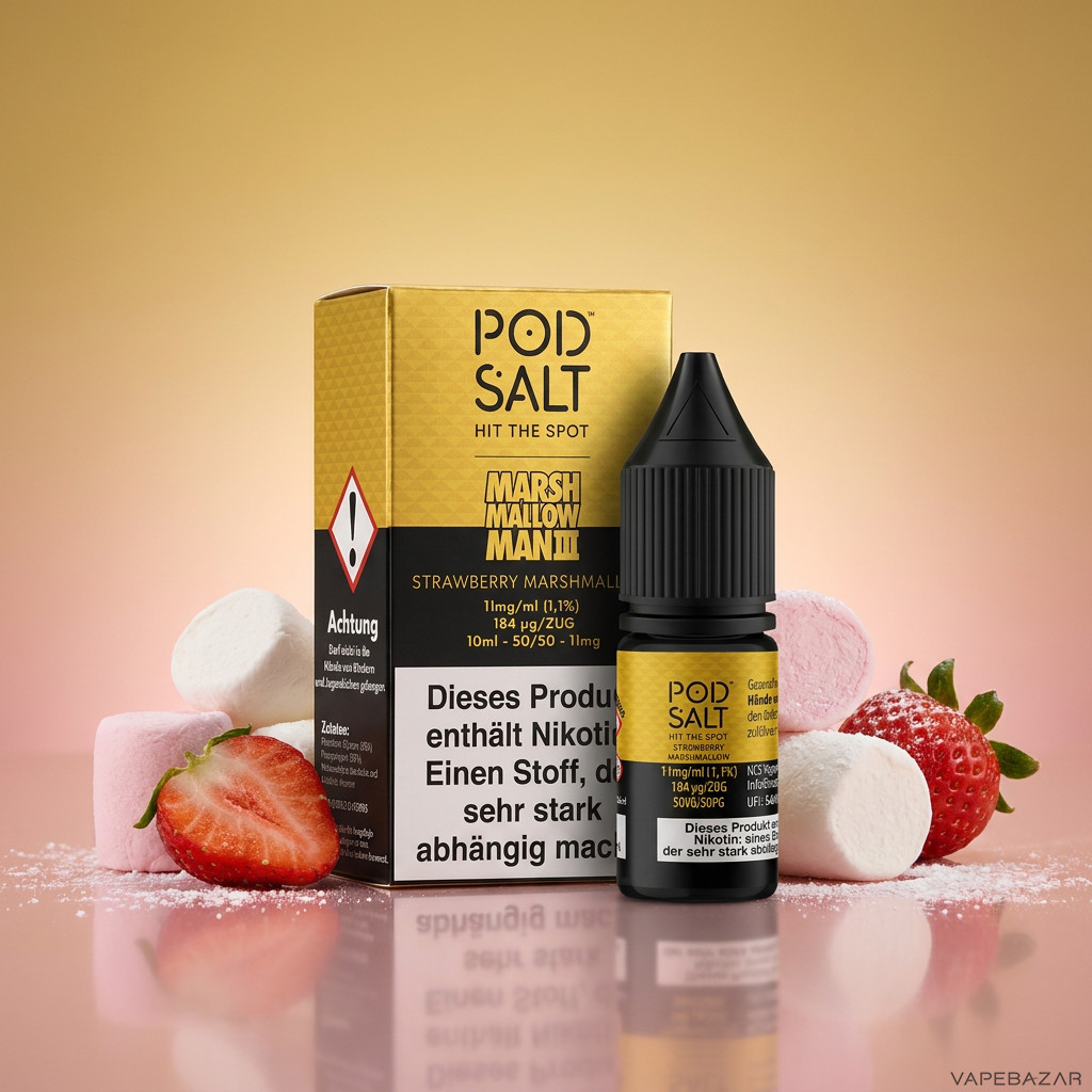 Pod Salt Fusion Marshmallow Man 3 Strawberry Marshmallow | Vapebazar Pod Salt Fusion Marshmallow Man 3 Strawberry Marshmallow - 10 Ml Nikotinsalz Liquid