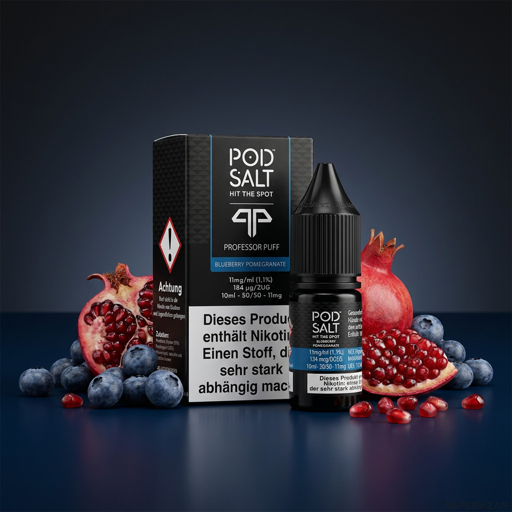 Pod Salt Fusion Professor Puff Blueberry Pomegranate | Vapebazar Pod Salt Fusion Professor Puff Blueberry Pomegranate - 10 Ml Nikotinsalz Liquid