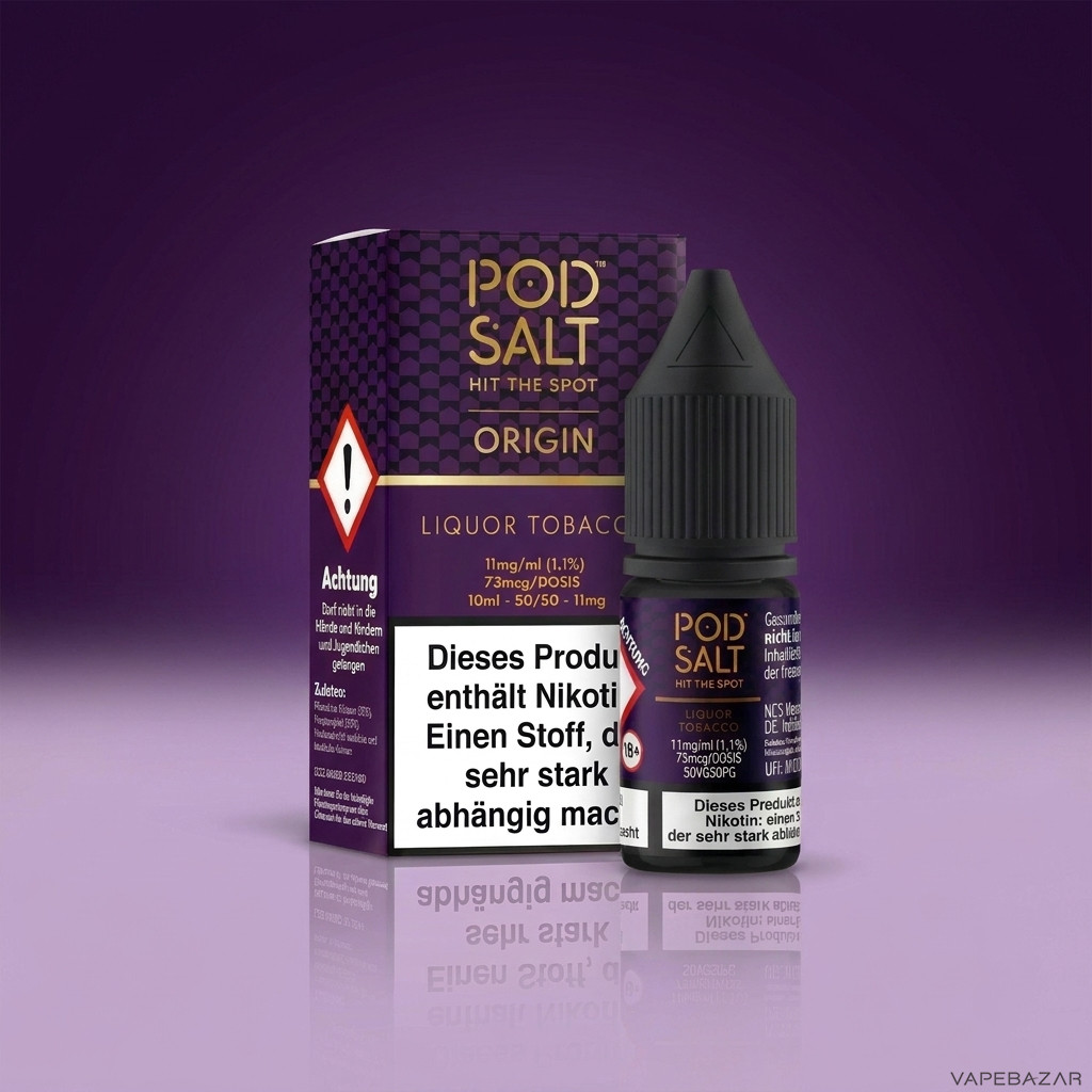 Pod Salt Origin Liquor Tobacco Zweitbild | Vapebazar Pod Salt Origin Liquor Tobacco Nikotinsalz Liquid 10 Ml – Flasche